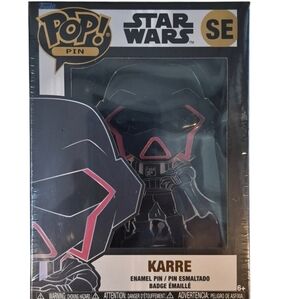 Funko × Star Wars POP PIN Karre Enamel Pin with Black and Red.